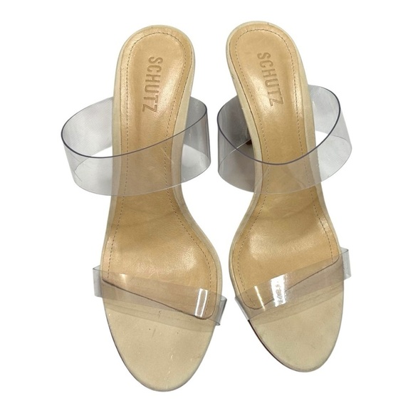 Schutz Arielle Heeled Sandals Leather 9.5 B - Picture 2 of 6